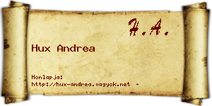Hux Andrea névjegykártya